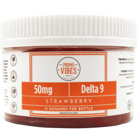 50mg Delta 9 Strawberry Gummy Primo Vibes