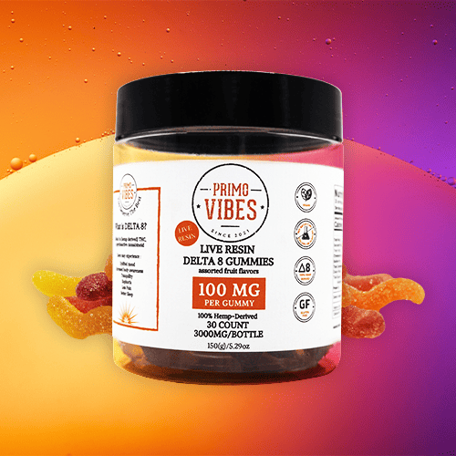 Primo Vibes Live Resin 100mg Delta 8 Gummies